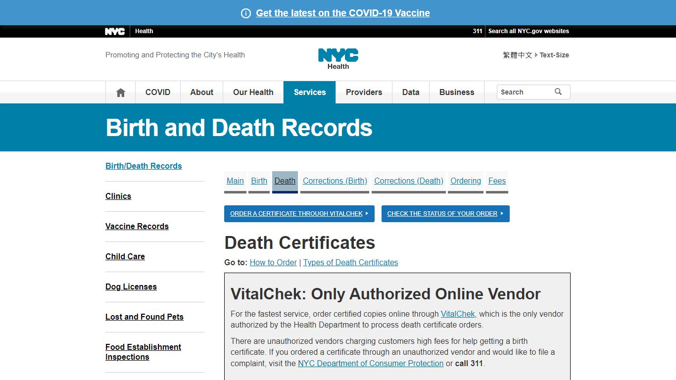 Death Certificates - NYC Health - New York City